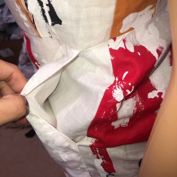 PIAZZA SEMPIONE White V" Neck Sleeveless Dress - Picture 7 of 12